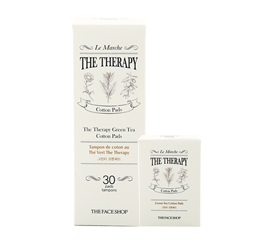 The face shop the theraphy<br>green tea cotton pads